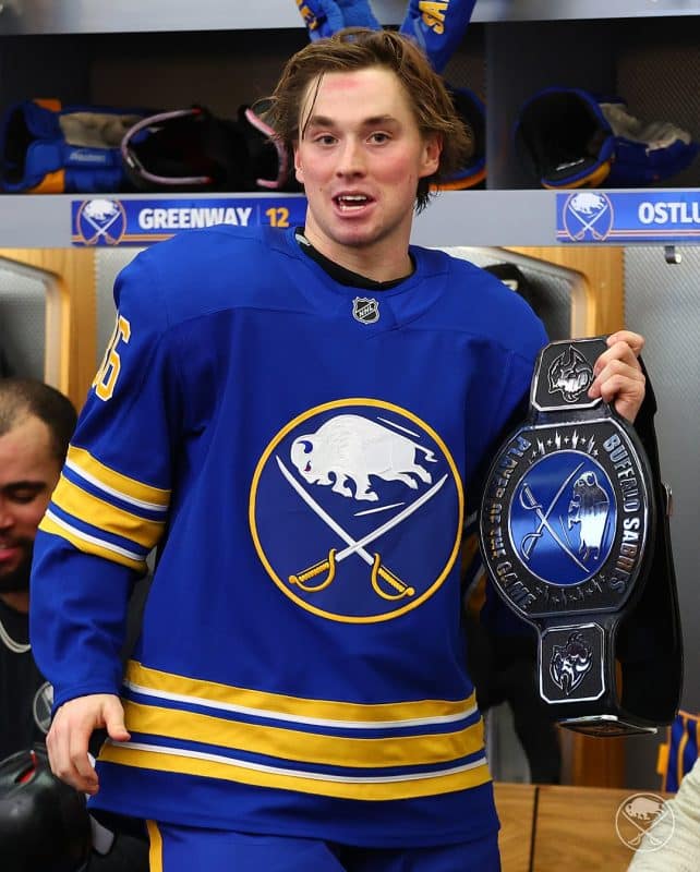 @ostlundnoah’s two goal performance earns him the victory belt tonight 👏