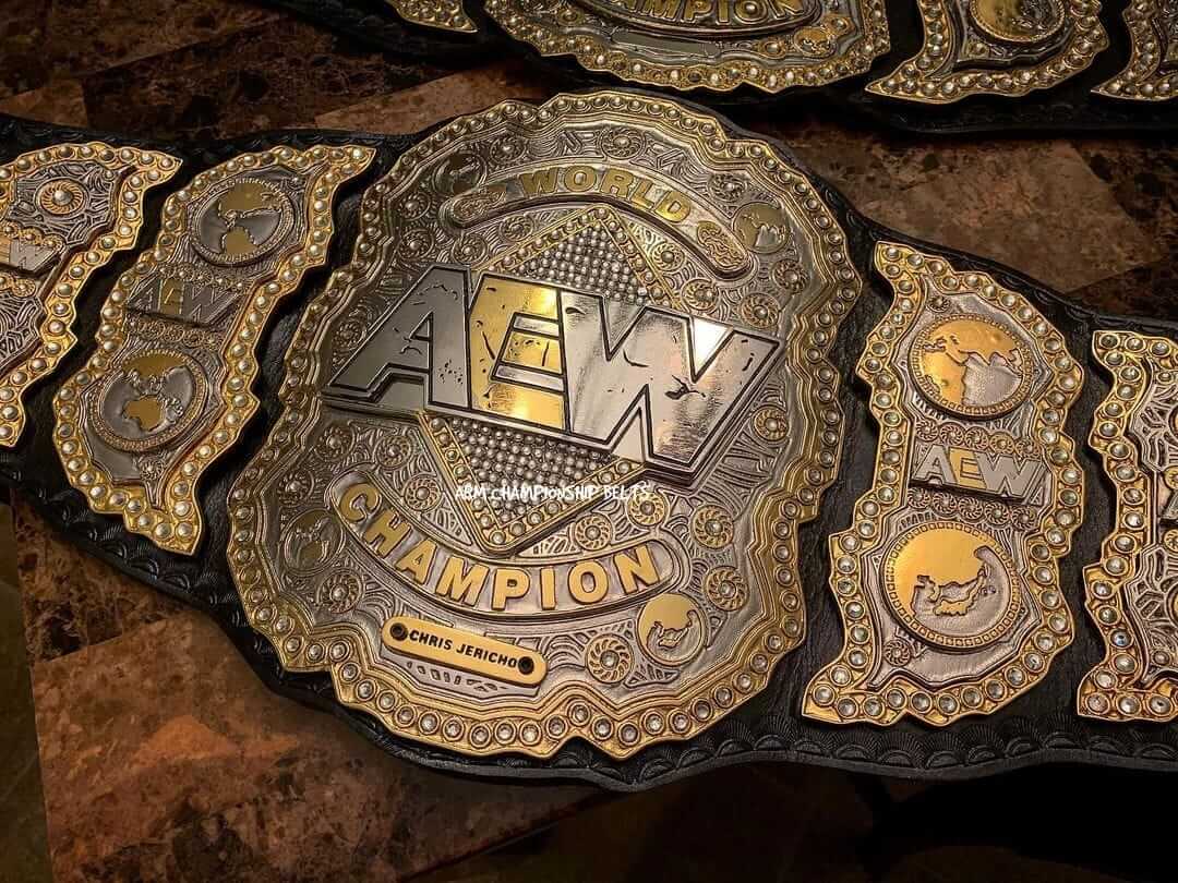 AEW REPLICA BELT REAL LEATHER DUAL PLATED