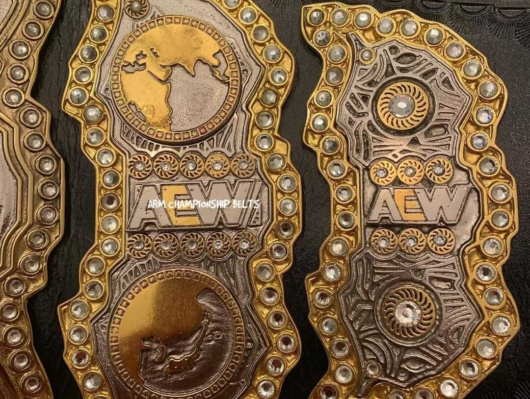 AEW REPLICA BELT REAL LEATHER DUAL PLATED