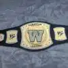 Custom CFL Championship Belt with Gold Zinc Plates and Leather Strap
