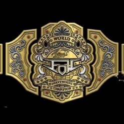 Custom World Wrestling Federation Belt showcasing high-quality metal plates and genuine cowhide leather strap.