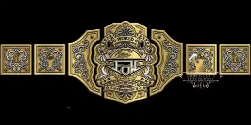 Custom World Wrestling Federation Belt showcasing high-quality metal plates and genuine cowhide leather strap.