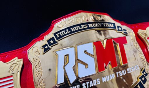 Custom Muay Thai Belt - Close-Up of Plates