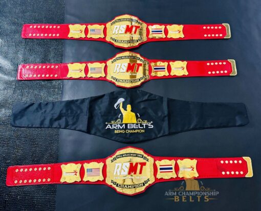 Set of Custom Muay Thai BELTS WITH Bag