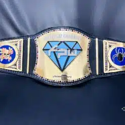 Custom Universal Championship Belt with gold plating and leather strap