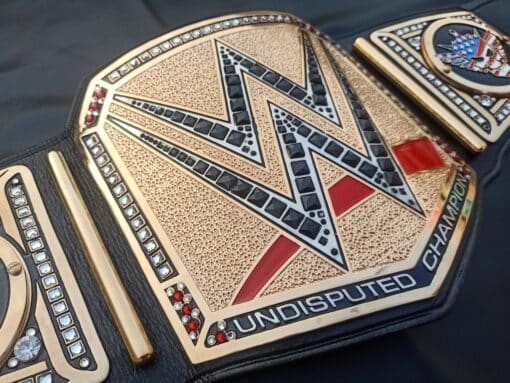 High-quality 4mm thick deep etching plates on Cody Rhodes WWE Universal Championship Replica Title Belt.