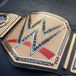 Custom WWE Universal Championship Belt with option to add your logo, text, or design on the side plates.