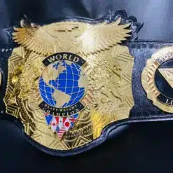 Customizable professional wrestling championship title belt, crafted with precision and high-quality materials for authentic flair.