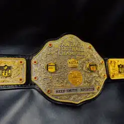 Premium Fantasy Football League Championship Belt with bold FFL logos and customizable features.