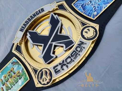 Gaming Championship Belt with Spinner Center Plate and Gold Plated Metals