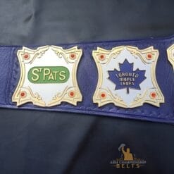 Authentic replica of the Toronto Maple Leafs championship belt, designed for sports collectors with 4mm thick plates and hand-engraved details.