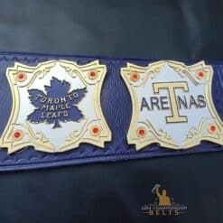 Premium Toronto Maple Leafs belt replica featuring custom engraving, ideal for hockey memorabilia collectors and fans.