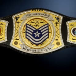 Celebrate your military retirement with a personalized championship belt that reflects your unique journey and achievements.