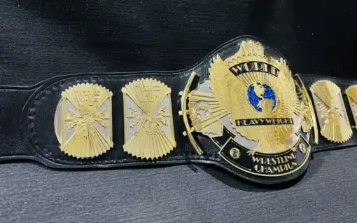 Vintage wrestling belt in the iconic winged eagle design, a classic collectible for wrestling fans.