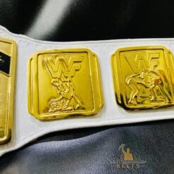 Premium white Intercontinental title belt replica with sharp engravings and genuine leather strap