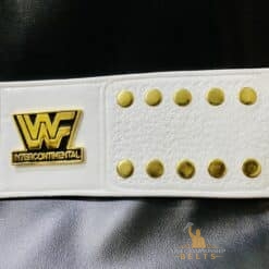 Intercontinental Championship belt with white strap and customizable nameplate option.