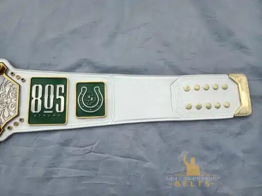 Customized football championship belt designed for Coach Paul Wulff of Cal Poly, available for personalization.