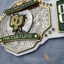 Side view of the Cal Poly Football Championship Belt