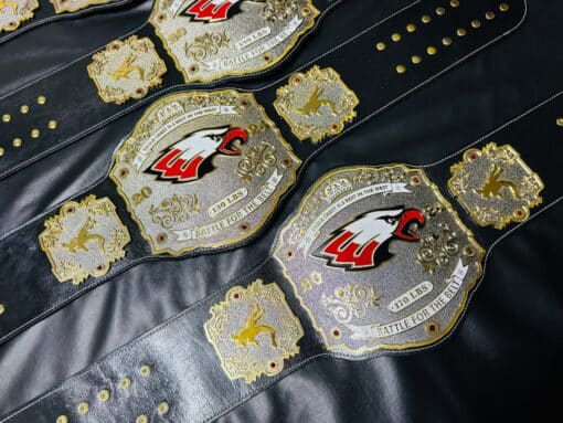 4mm thick customizable school wrestling championship belts for Eagle Crest High School