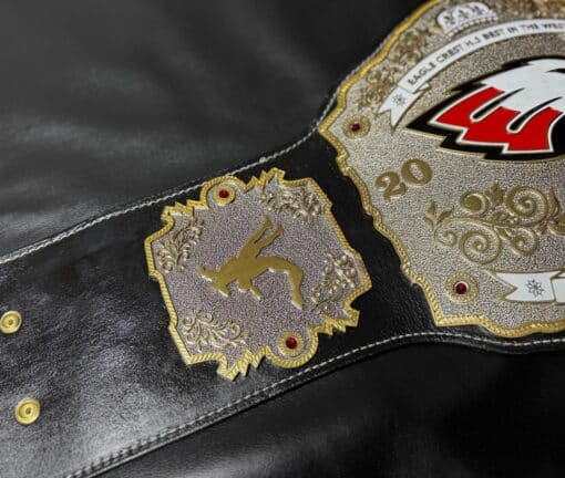 Eagle Crest HS wrestling belt, ideal for recognizing school champions with custom engraving.