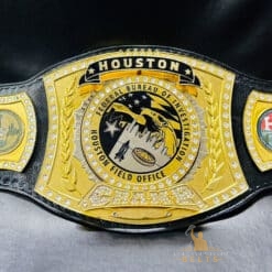 Customizable FBI Houston Spinner Championship Belt featuring the iconic FBI logo and 