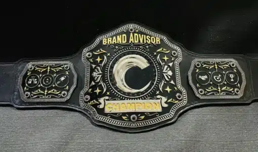 Corporate Sales Champion Belt featuring vibrant brand colors and custom design.