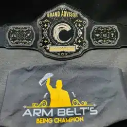 Shiny gold and chrome finish on the custom Sales Champion Belt.