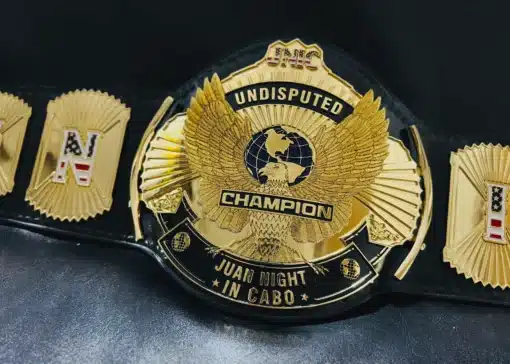 A premium Winged Eagle Championship Belt with shiny gold plating, designed for those who achieve greatness and deserve recognition.