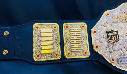 NFL Fantasy League Champion Belt with Custom Nameplate