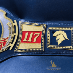 Customizable side plates for logos and style on the Navy Wrestling Belt