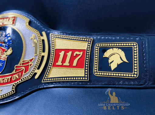 Customizable side plates for logos and style on the Navy Wrestling Belt