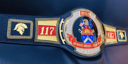 Navy Wrestling Belt with deep HD engraving plates