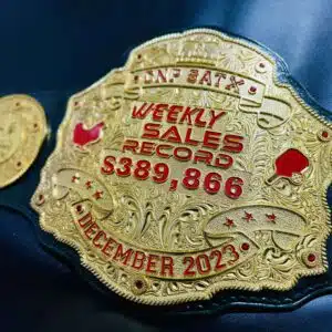top Salesperson - Corporate Championship Belt featuring customizable main and side plates