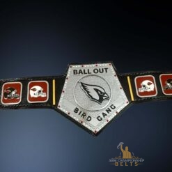 Front view of the Arizona Cardinals Football Belt, showcasing the spinner center plate and high-quality finishes.