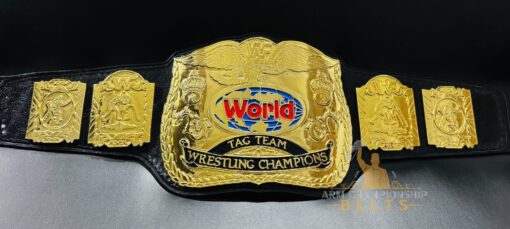 World Tag Team Championship Belt with Genuine Leather Strap