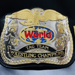 Displaying the World Tag Team Championship Belt