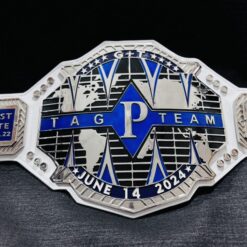 Custom Tag Team Title Belt with HD CNC engraved plates