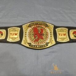 Front view of the Custom Heavyweight Spinner Belt showcasing the spinner center plate and detailed engravings.