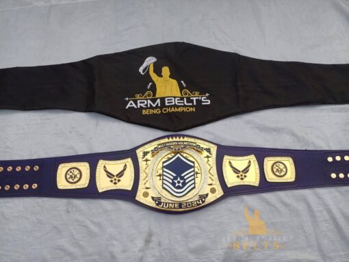 Personalized text engraved on the MSGT Air Force Championship Belt.