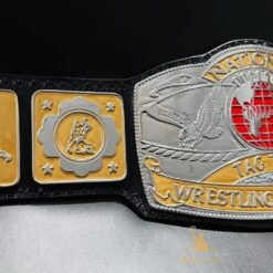 Detailed etching on the NWA National Tag Team Championship Belt