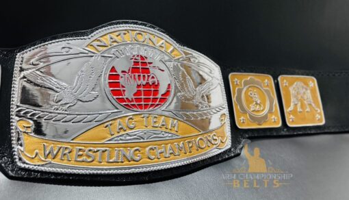 NWA National Tag Team Championship Belt featuring a genuine leather strap