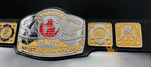 Side view of the NWA National Tag Team Championship Belt