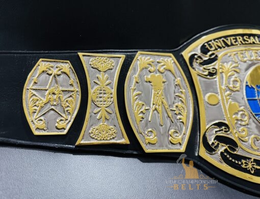 Authentic engraved text on the UWF Television Championship Belt.