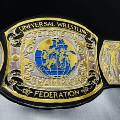 Detailed etching on the UWF Television Championship Belt