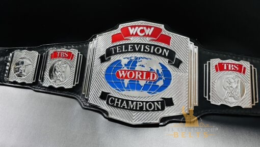 Wrestling Fan Holding WCW Television Title Belt