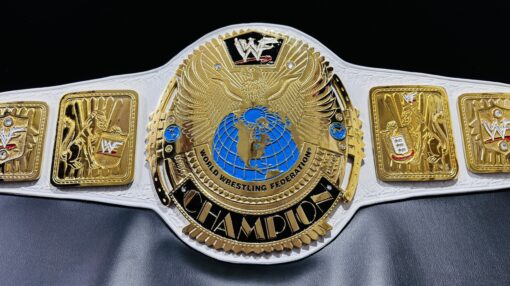 Close-up of the WWF Attitude Era Big Eagle Wrestling Championship Belt