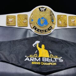 Shiny gold plating on WWF Attitude Era Big Eagle Heavyweight Wrestling Championship Belt and bag