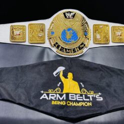 Shiny gold plating on WWF Attitude Era Big Eagle Heavyweight Wrestling Championship Belt and bag