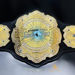 Wyoming State Fair Championship Belt featuring a personalized logo on the center plate.