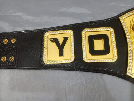 Custom options for the Yolo High Wheelers Championship Belt including different colors for the leather strap and personalized engravings.